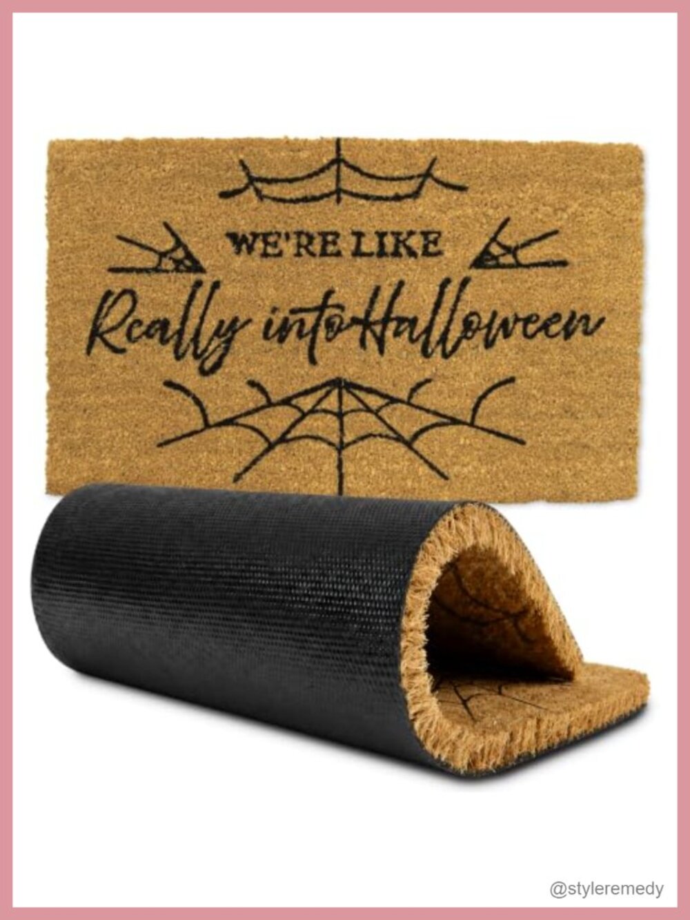 Halloween Coir Front Door Mat Outdoor Non-Slip Rubber Backing 17.7 x 29.5 In